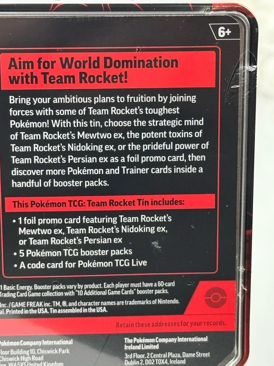 Pokémon TCG Team Rocket’s Nidoking ex Tin Destined Rivals Sealed New Collectible - Picture 8 of 10
